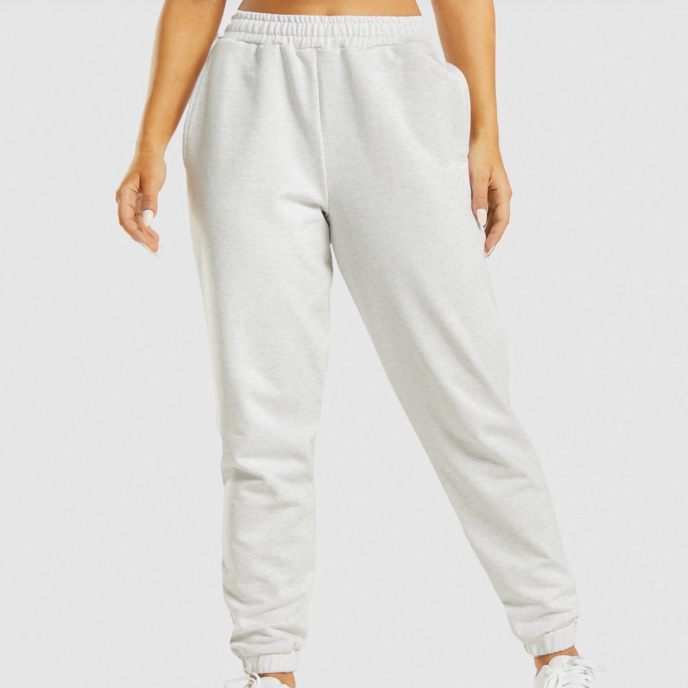 Gymshark rest day sweat joggers - white marl - medium